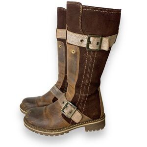 Bos & Co Brown Womens Innercity Tall Wool Lined Leather Riding Boots Size 36